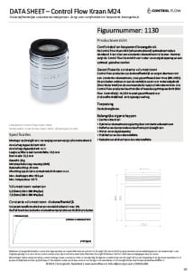 Documentatie over waterbesparende producten 6 20240220 Data sheet 1130 Control Flow Kraan M24 NL