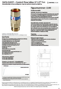 Documentatie over waterbesparende producten 8 20240220 Data sheet 1140 ControlFlow Inline 1P 1 2 f m NL