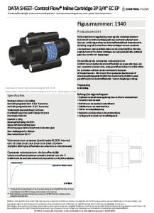 Documentatie over waterbesparende producten 10 20240220 Data sheet 1340 Control Flow Inline Cartridge 3P NL